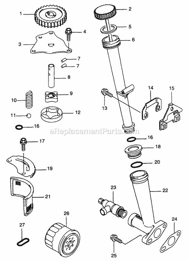 18 Hp Lubrication/Equipment Diagram and Parts List for Z48L 53AC365M100, 53BA1D5M100 Cub Cadet Lawn Mower